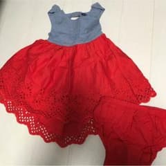 ベビーギャップ・背中開きワンピース&パンツセットのサムネイル