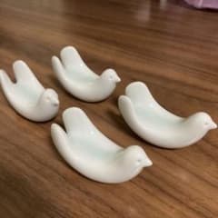波佐見焼　白山陶器　とり型はしおき　4個セットのサムネイル