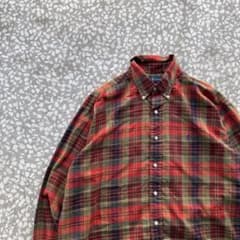 【最高カラー、BLAKE】ラルフローレン古着チェックシャツ刺繍ロゴプリネル赤L. 最高カラー、BLAKE】ラルフローレン古着チェックシャツ刺繍