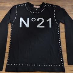 【タグ有り】N°21 長袖カットソー　ラインストーン　ブラック