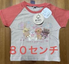 新品 ベア柄 ラグランTシャツ 80cm ベビー半袖 夏服 くま柄のサムネイル