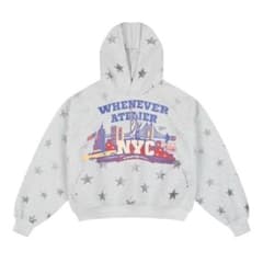 WHENEVER ATELIER NYC スター柄 パーカー グレー