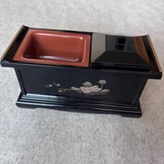 焼香用香炉 サンメニー香炉 木目塗 蓮柄 仏具のサムネイル