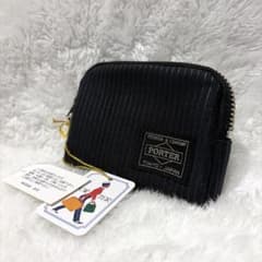 【新品】ポーター ＆キーケース 吉田カバン 黒 ストライププリント 日本製 新品】ポーター コイン＆キーケース 吉田カバン 黒 ストライププリント