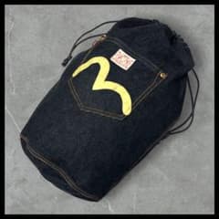 【美品】EVISU エヴィス デニム 巾着バッグ 大容量 カモメペイント バッグ 美品】EVISU エヴィス デニム 巾着バッグ 大容量 カモメペイント