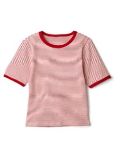 ボーダー柄バイカラーリブTシャツのサムネイル