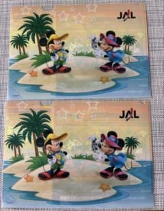 【未開封2枚】2009年 夏限定 JAL ディズニー クリアファイル 非売品のサムネイル