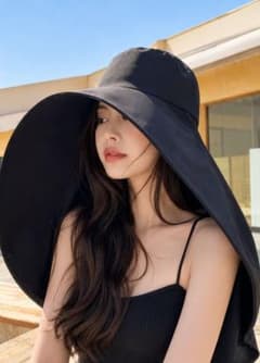 잔 2 점 ☆ UV 컷 차광 모자 블랙 츠바 히로 히나타 모자 레이디스 접는
