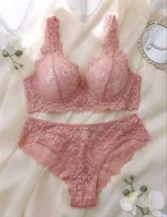 B80 ブラジャー ショーツ セット ピンク レース