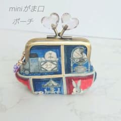 ハンドメイドがま口ミニポーチ☆yukiemonTOYナイトボックス♧レッド