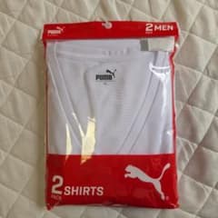 新品 PUMA メンズ 半袖Vネックシャツ 2枚組 ホワイト LLのサムネイル