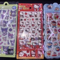 サンリオ クレヨンしんちゃん 立体シール 3点セットのサムネイル