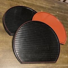 半月膳 3枚セット 黒朱色 漆器 懐石膳のサムネイル