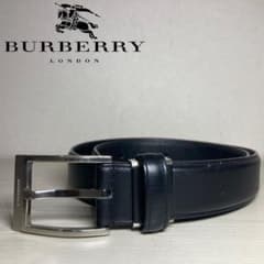[미품] Burberry 가죽 제 남성 벨트 로고 버클 블랙