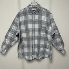 Club Room チェック柄 長袖ネルシャツ ボタンダウン　オーバーサイズXL