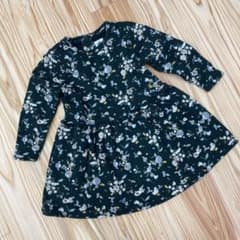 ☆プチバトー☆モスグリーン　花柄　ワンピース　3ans/95cmのサムネイル
