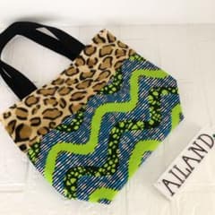 アフリカ布andファー　ランチバッグのサムネイル