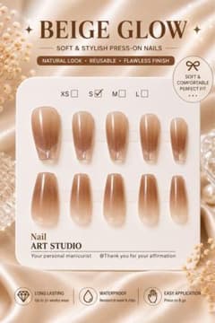 Studio BEIGE GLOW S &Mサイズ ネイルチップ ds5457のサムネイル