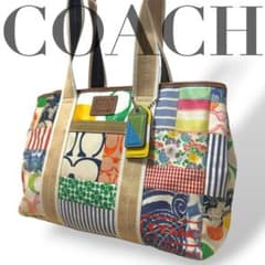 コーチ トートバッグ シグネチャー パッチワーク マルチカラー ♯2749