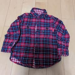 MIKI HOUSE チェック柄 長袖シャツ レッド ネイビー　100のサムネイル