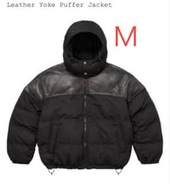 Supreme Leather Yoke Puffer Jacket - メルカリ