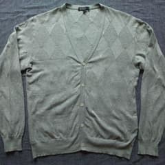 UNITED ARROWS カーディガン М 綿100% 杢グレー ダイヤ柄のサムネイル
