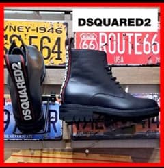 定価17.8万　Dsquared2　バックロゴテープ　レースアップ　レザーブーツ 定価17万 Dsquared2 バックロゴテープ レースアップレザーブーツ 44