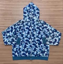 激レア APE abc camo Blue ジップ パーカー L kaws - メルカリ