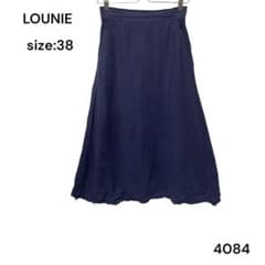 LOUNIE Long Skirt, Navy, Size 38, Elastic Waist, Flared