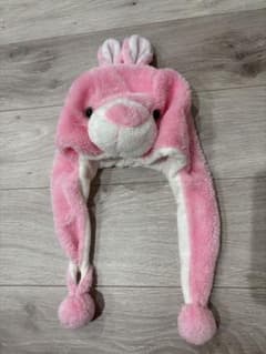 うさぎ 耳付き 帽子 ピンクのサムネイル