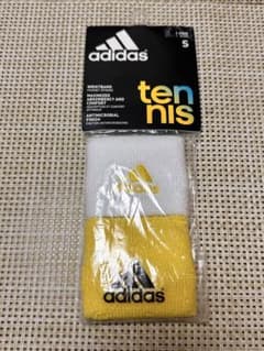 adidas テニス リストバンド Sサイズ ホワイト/イエローのサムネイル