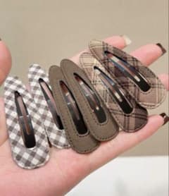 ヘアピン パッチンどめ 3個セット ブラウン系のサムネイル