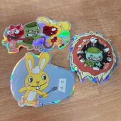 해피 트리 프렌즈 홀로그램 스티커 3장
