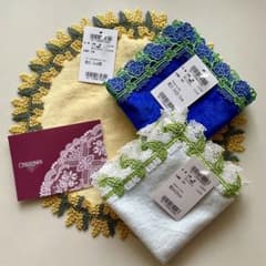 新品・完売！近沢レースハンカチ サークル型・ミモザ＆朝顔