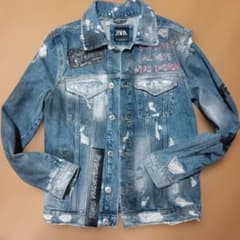 ZARA ダメージ加工 デニムジャケット Sのサムネイル