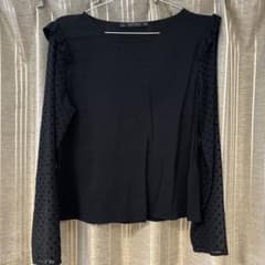 ZARA BASIC COLLECTION ドット柄切替ブラウスのサムネイル