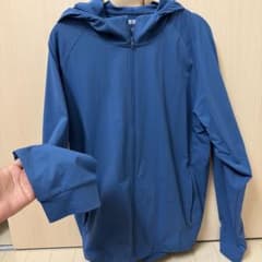 UNIQLO DRY-EX UVカット フルジップパーカー ブルー Lのサムネイル