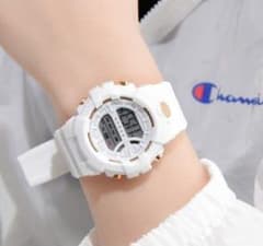 l19TEDONG レディース&ガールズ 腕時計デジタル 多機能LED 白