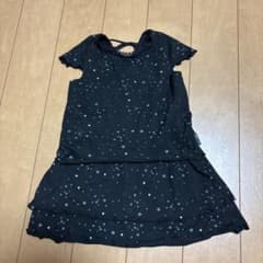 水玉　黒　ドット柄セットアップ 90㎝　 女の子【COMME CA ISM】のサムネイル