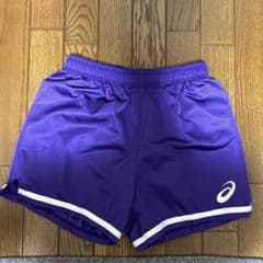 ASICS 紫色 ショートパンツ Mサイズ ホワイトライン付きのサムネイル