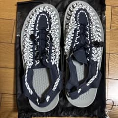 スポーツサンダル ネイビー/ホワイト 編み込みデザイン 28cmのサムネイル