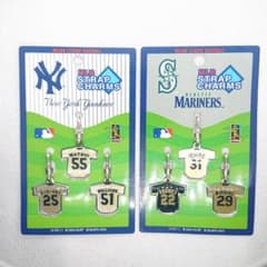 2003年 MLB イチロー 松井秀喜 他ヤンキース マリナーズ チャーム2個組のサムネイル