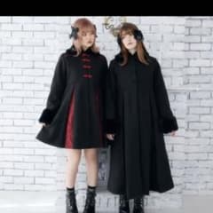 夢展望 Dear my Love チャイナレースプリーツコート 黒 ショート丈のサムネイル