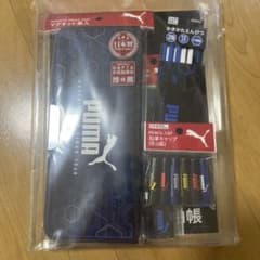 【新品】PUMA 文房具セット　筆箱　鉛筆　キャップ　定規　自由張　消しゴムのサムネイル