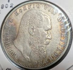 ドイツヴェルテンベルク5マルク銀貨(1902年) - メルカリ
