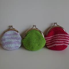 ハンドメイド かぎ針編み がま口 3点セットのサムネイル