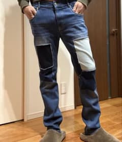 新品同様　パッチワークデザイン スリムフィットデニムパンツ　サイズ4