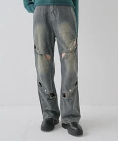 uenui : studs cut denim pantsのサムネイル