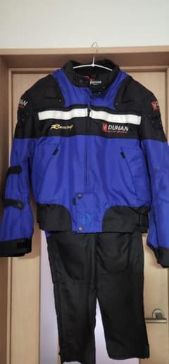 DUHAN ドゥーハン ライダースジャケット上下セット ブルー×ブラックのサムネイル