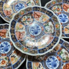 有田焼 林斎 小皿 5枚 古伊万里 金彩花鳥図 窓絵 稜花型 - メルカリ